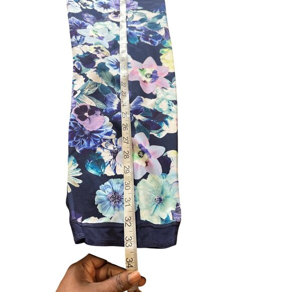 Old Navy Active Go Dry Crop Leggings Floral High-Rise Mesh-Hem Compression XXL - Picture 12 of 13
